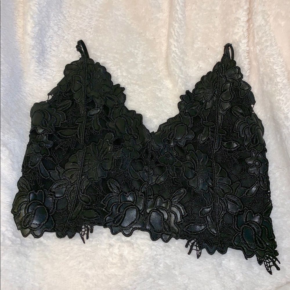 Lace Pattern Crop Top